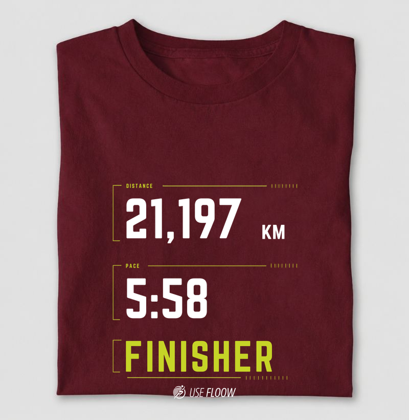 Camiseta Meia Maratona - Finisher 21 K Pace 5:58