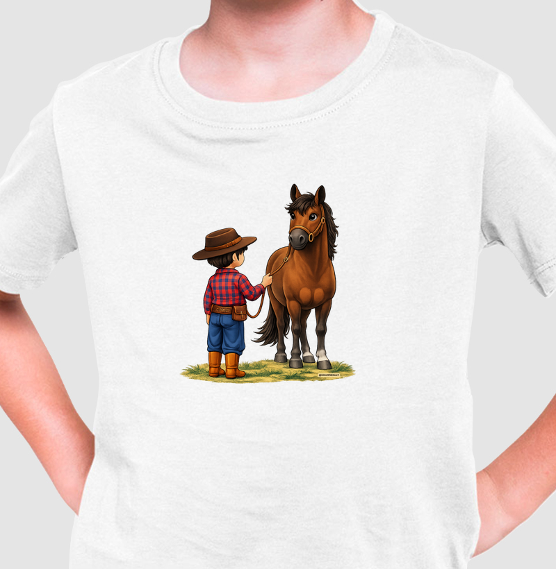 Menino Castanho e Cavalo 1