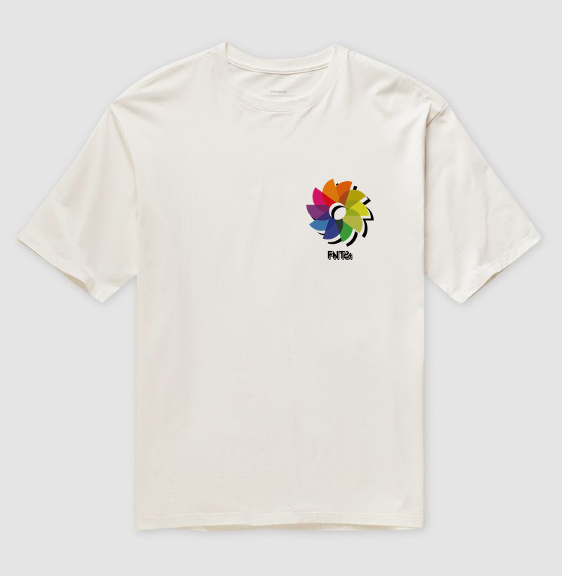 T-SHIRT OVERSIZED "DIA" / FLOR DO SOL PEQUENA