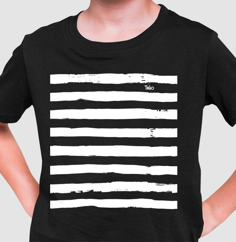 Camiseta Infantil - Listras Alvinegras