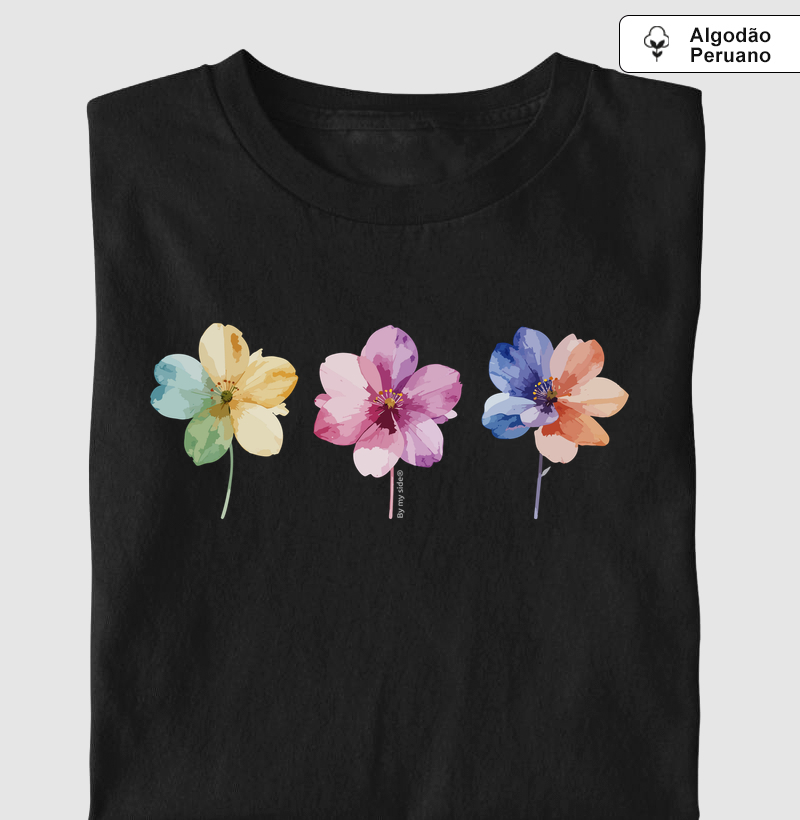 Flores Coloridas - Algodão Peruano