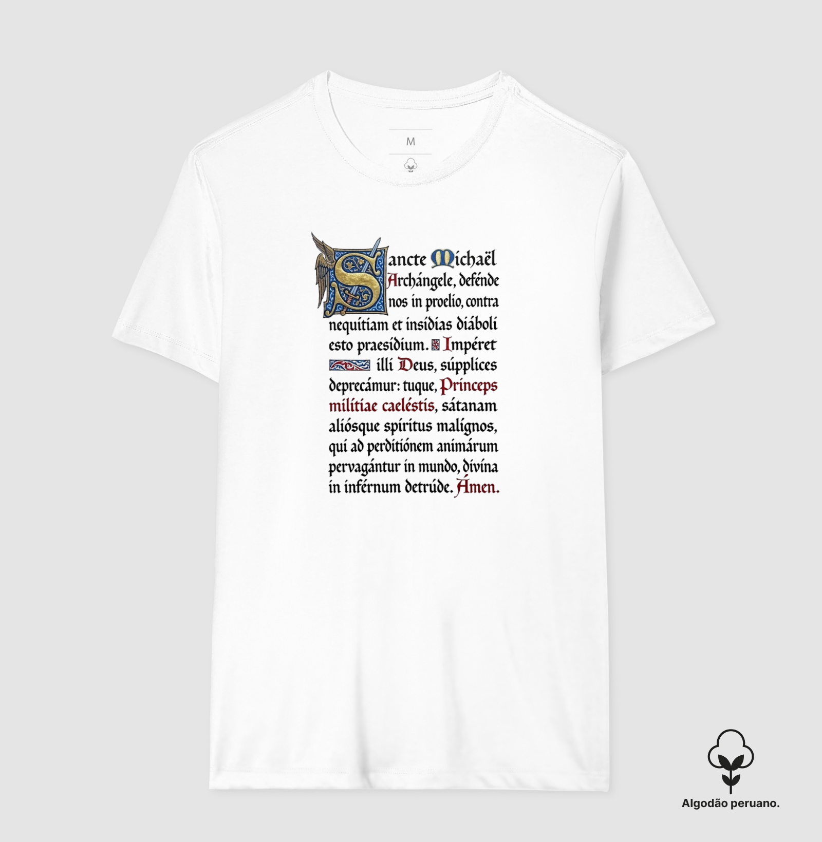 SANCTE MICHAEL - Camiseta Algodão Peruano