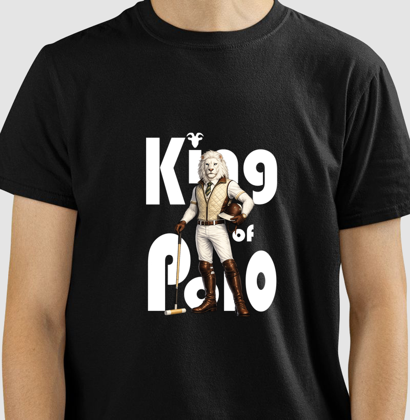 Camiseta King of Polo - Leão Branco