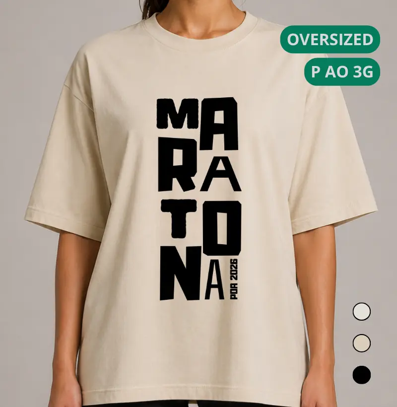 Camiseta Oversized Maratona - Maratona POA 2026