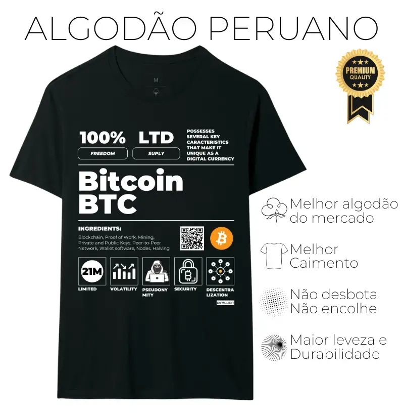 Bitcoin Label - Algodão Peruano 