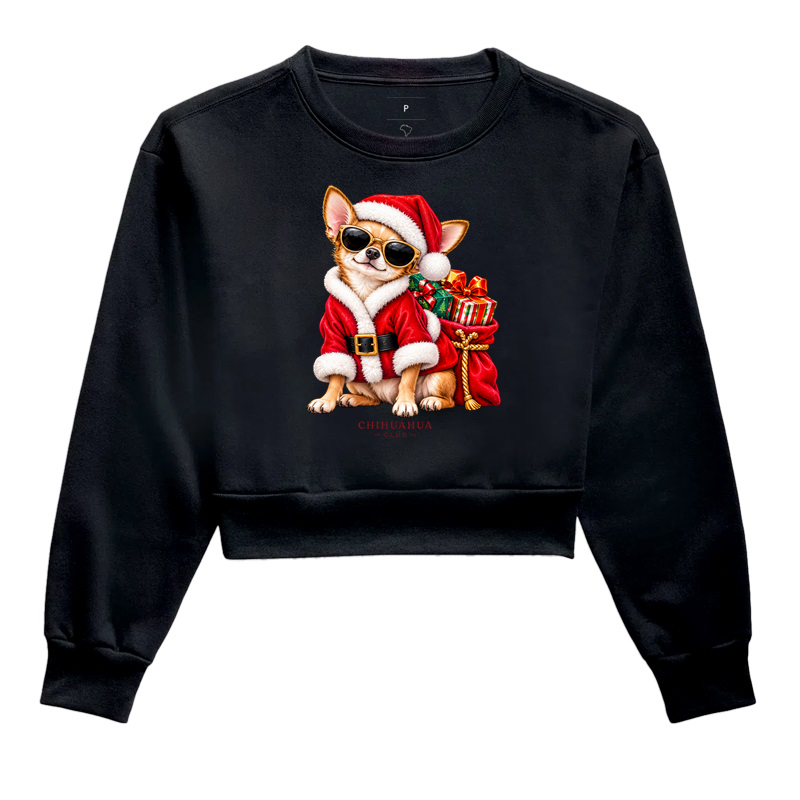Chihuahua Noel  - Cropped Moletom
