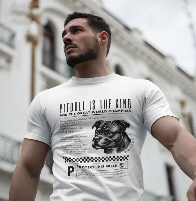 Camiseta Dog Pulse Pitbull Is The King – Fearless Guardian 