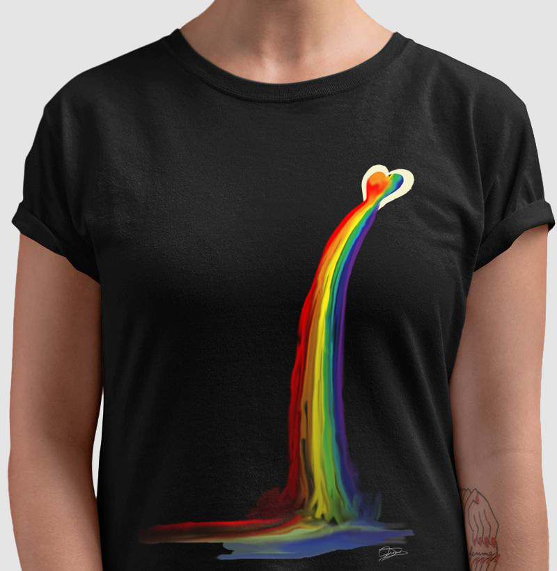 CAMISETA RESERVA.INK MASCULINA E FEMININA ARTE COADA - Cores do Coração
