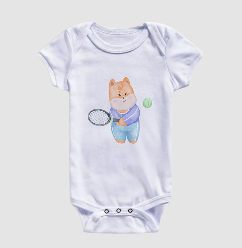 Urso tenista aquarela