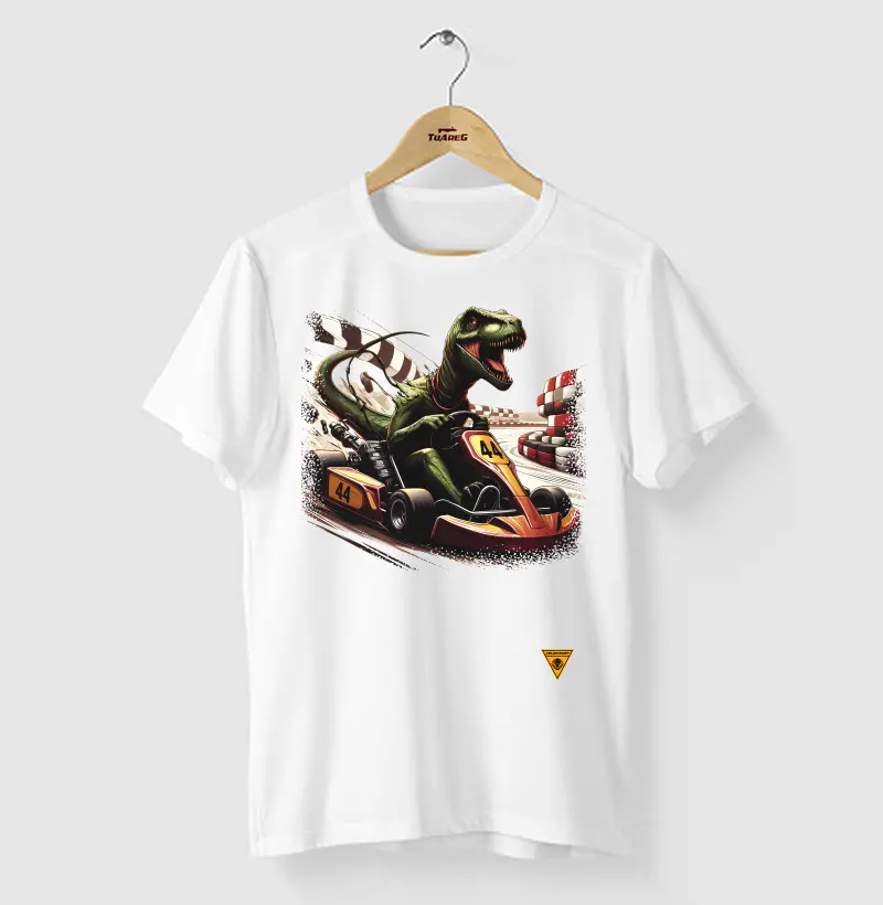 Camiseta premium mascote Velociraptor da VELOCIKART