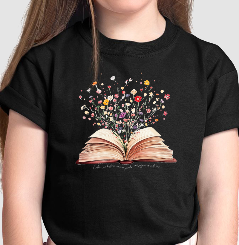 Camiseta Infantil - Páginas Floridas