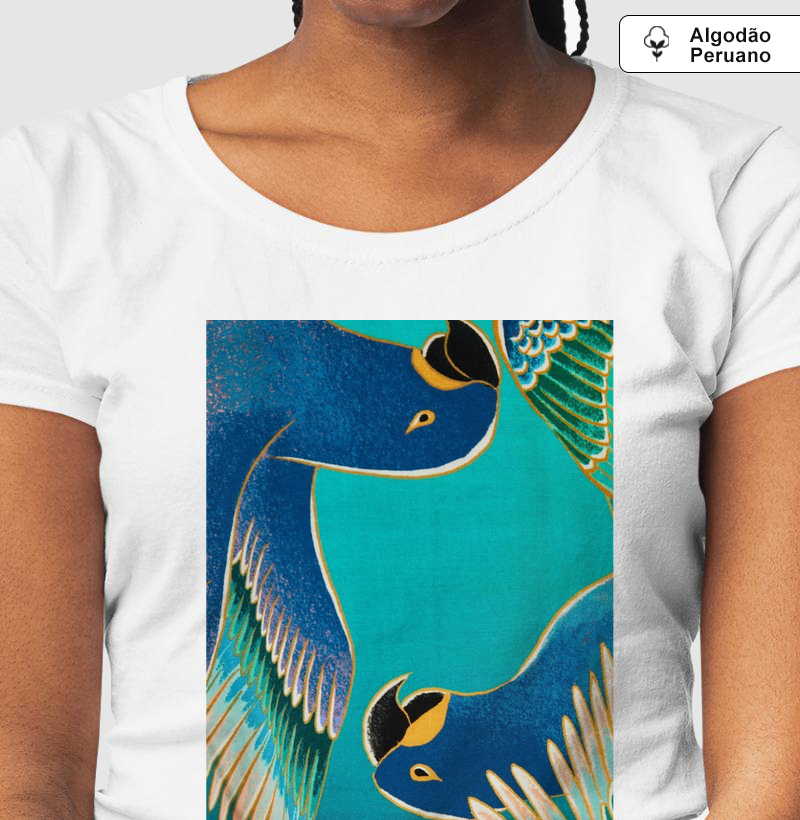 Camiseta Algodão Peruano Arara Azul