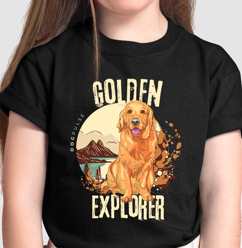 Camiseta Infantil Dog Pulse Golden Explorer – Endless Adventure