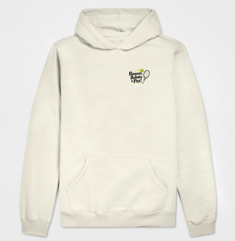 Raquete, Bolinha e Paz! Pocket - Hoodie Moletom