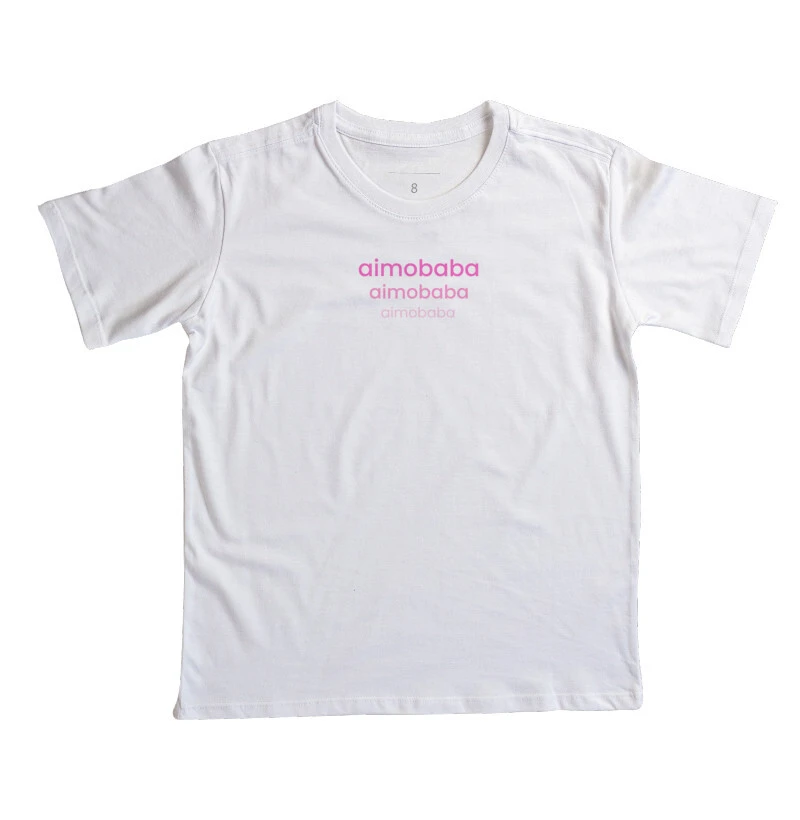 Camiseta Aimobaba 3 infantil branca rosa