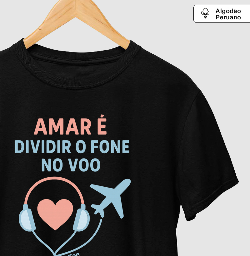 Amar é dividir o fone no voo