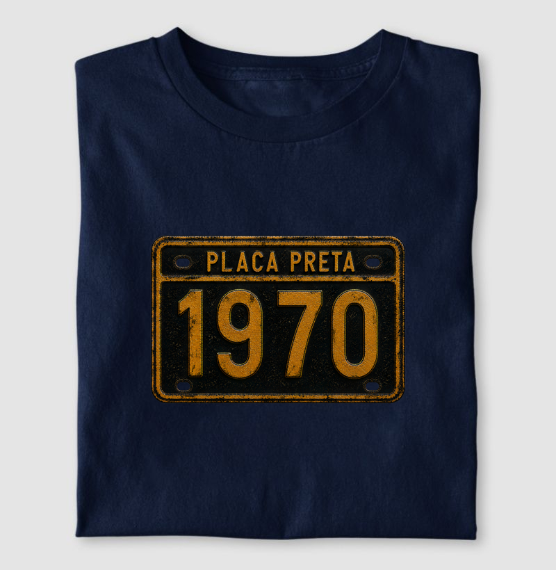 Camiseta Placa Preta 1970