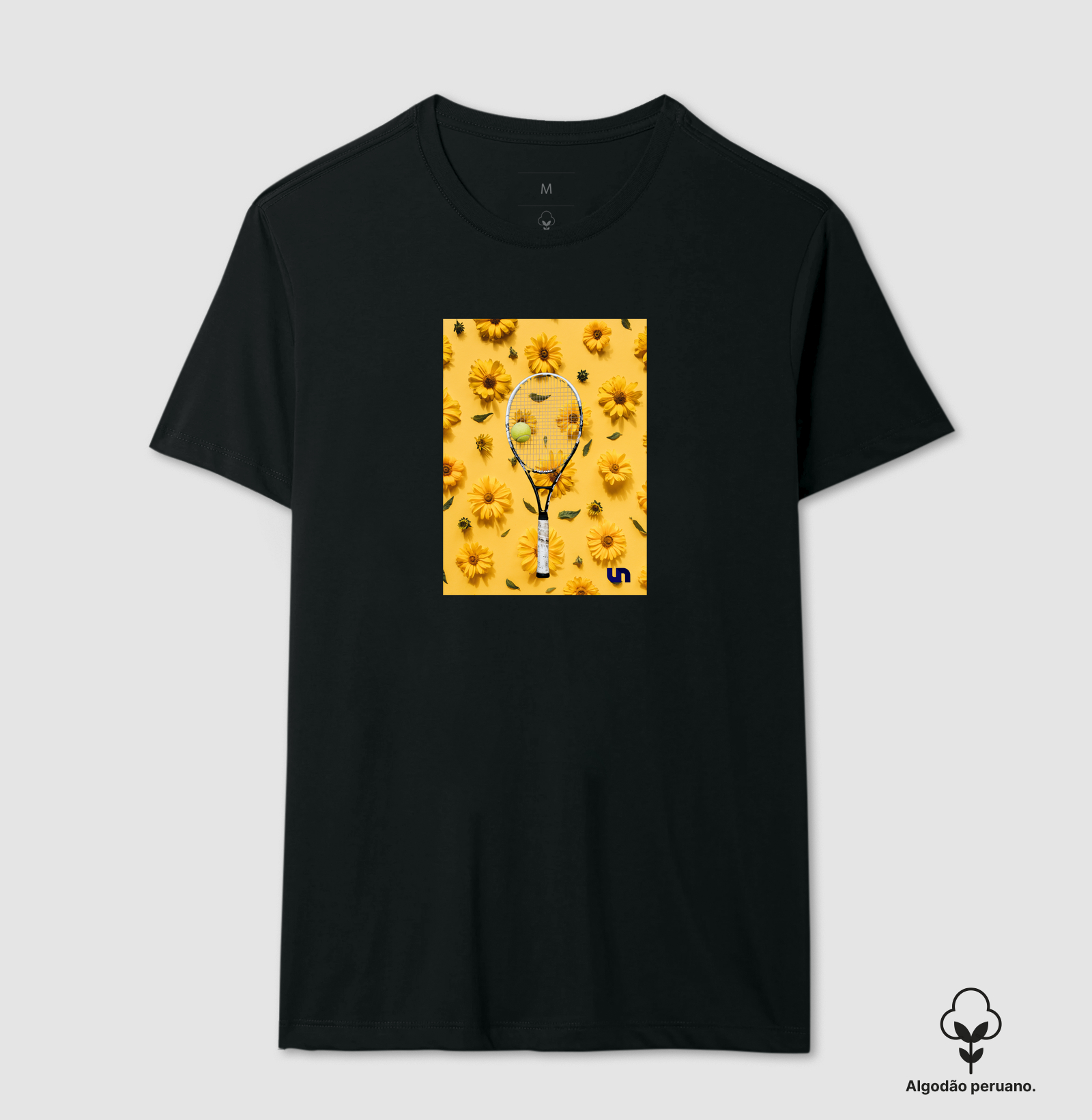 Floral amarela Raquete de tênis