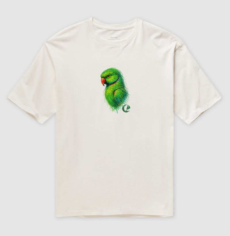 Camiseta Oversized Ringneck Verde Vibrante