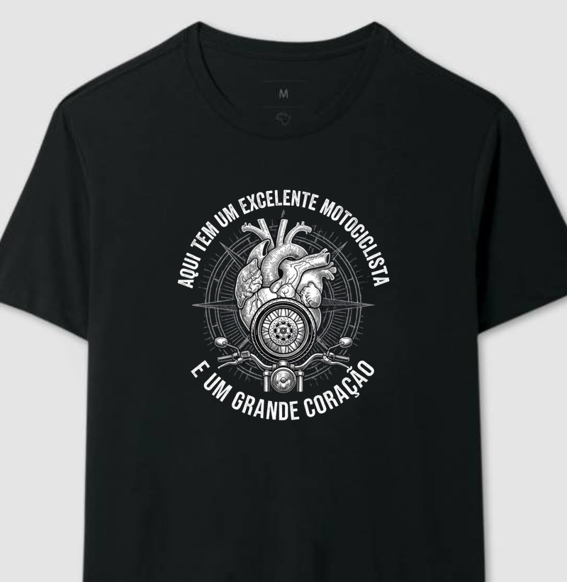Motociclista — Big Hearth — Black/Green/Navy — Regular — 100% Algodão