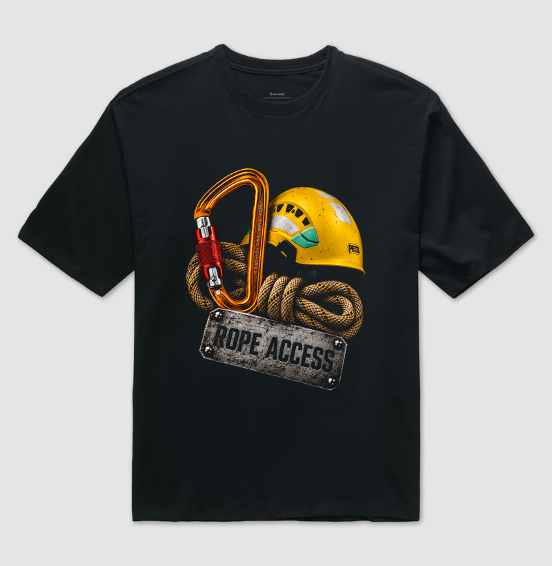 Rope Access Capacete Amarelo - Camiseta Oversized
