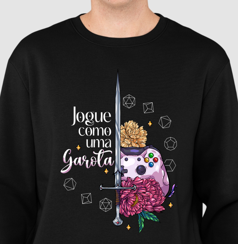JOGUE COMO UMA GAROTA SUETER MOLETOM