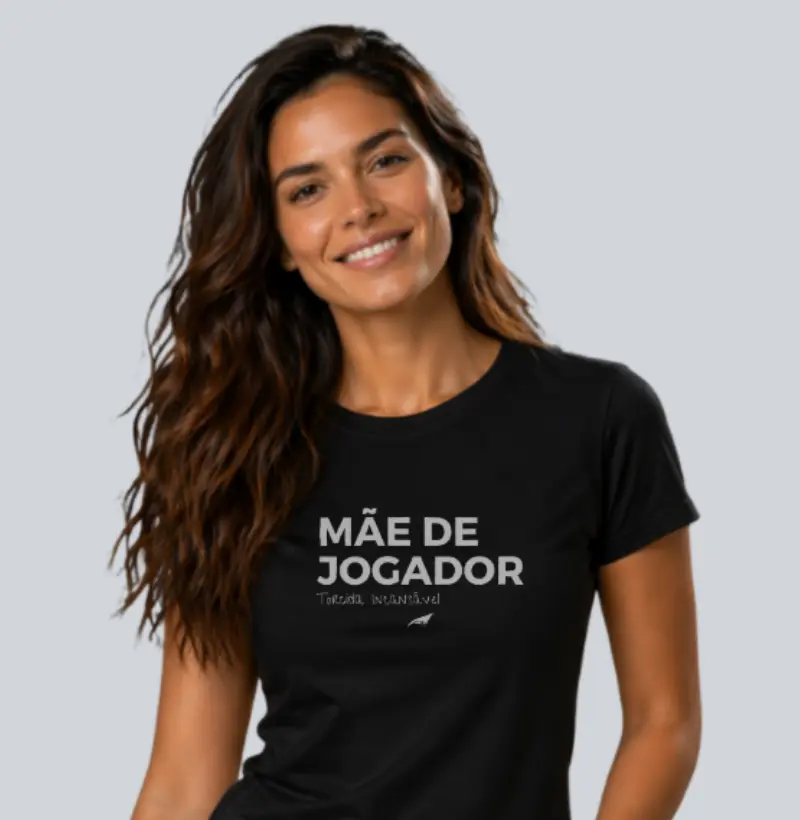 Camiseta Feminina Mãe de Jogador - Torcida Incansável - 100% Algodão Premium - Edição Especial Dia das Mães