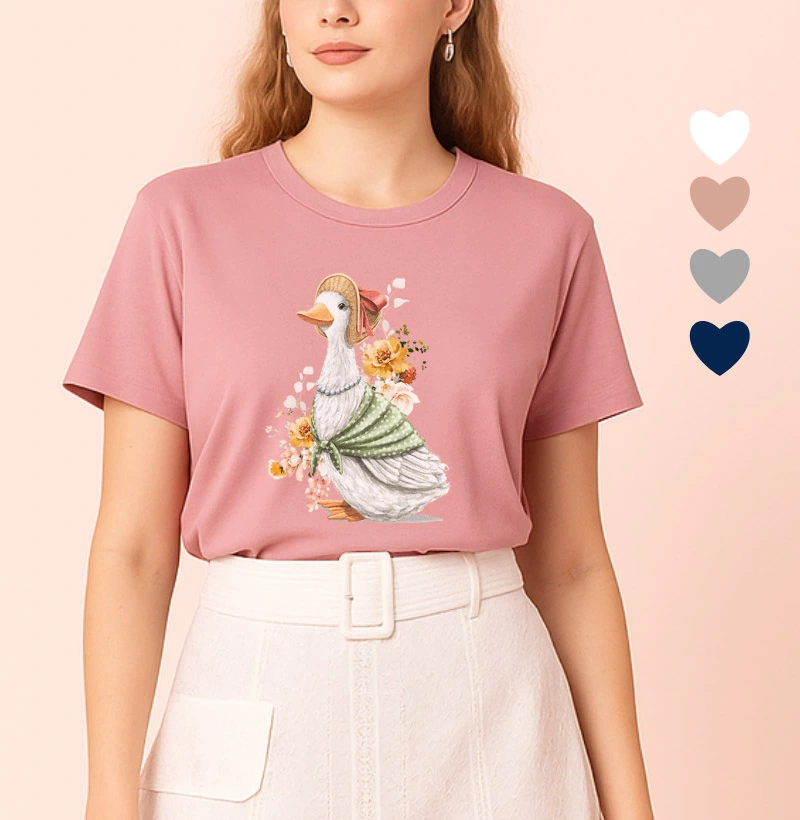 Camiseta Feminina Ilustrada Pata Chapéu