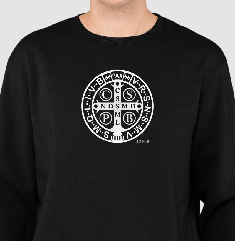 Camiseta Medalha de São Bento - Suéter Moletom
