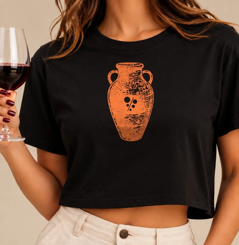 Camiseta Brasil de Vinhos - Ânfora Laranja - Cropped