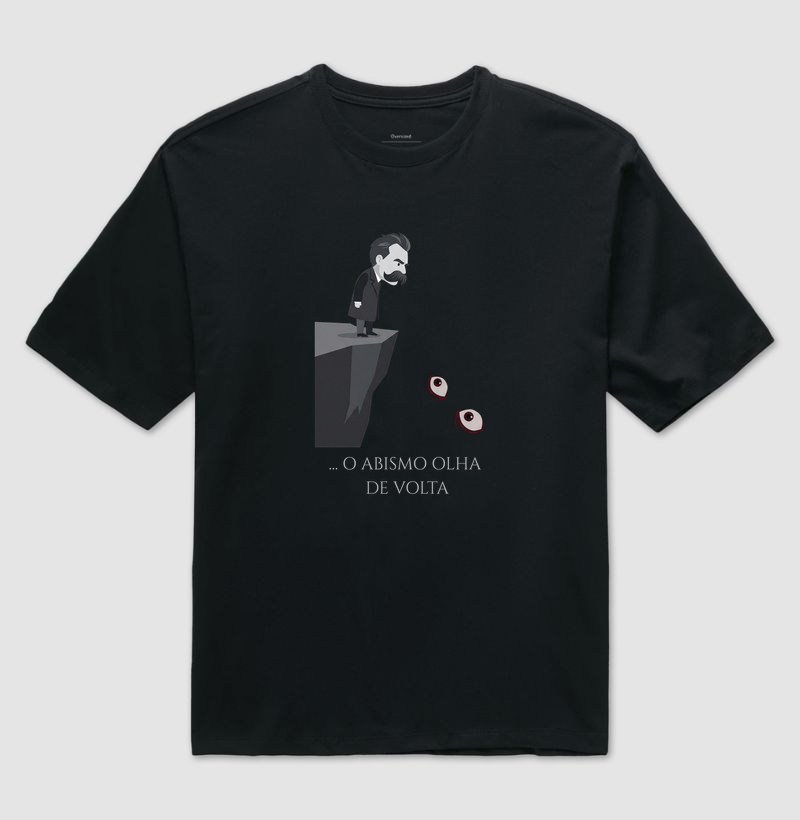 Nietzsche — O Abismo Olha de Volta - Camiseta Oversized