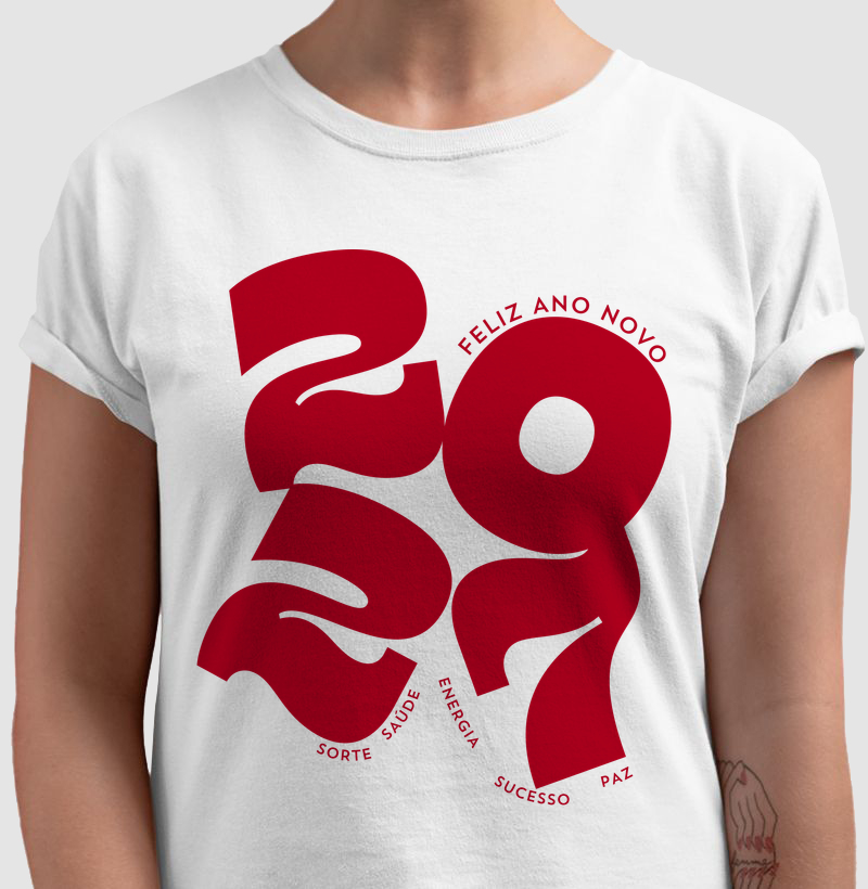 Camiseta 2027 Boas Energias – Feliz Ano Novo