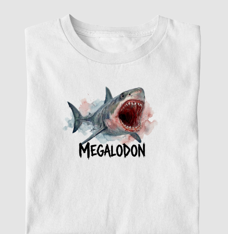  Camiseta Tubarão Megalodon Ataque Algodão Premium Dinoloco 