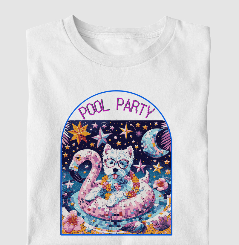 Camiseta Maltês Pool Party