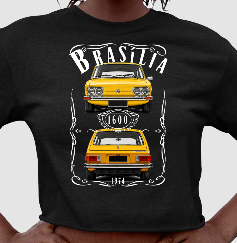 Camiseta cropped feminina Brasília vintage