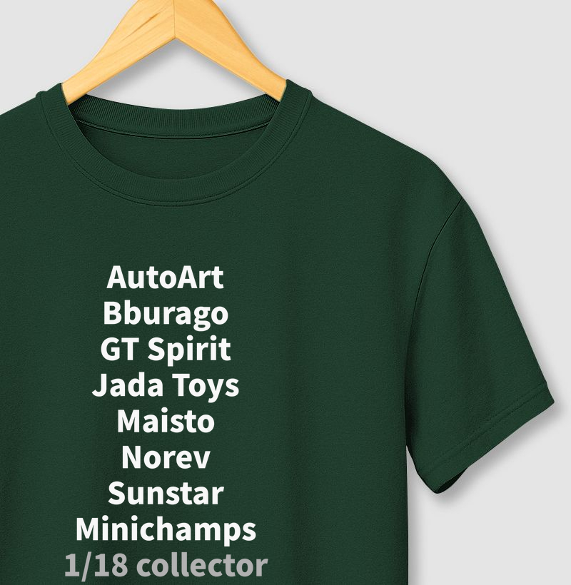 Camiseta colecionador miniaturas 1/18
