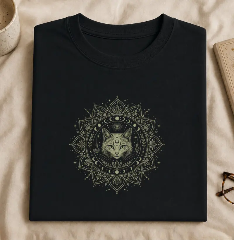 gato místico celestial - mandala elementar