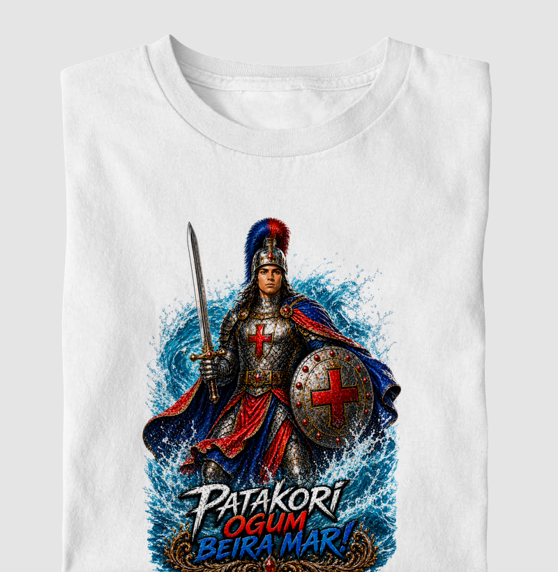 Camiseta Ogum Beira-Mar: O Guardião das Areias e das Águas do Mar