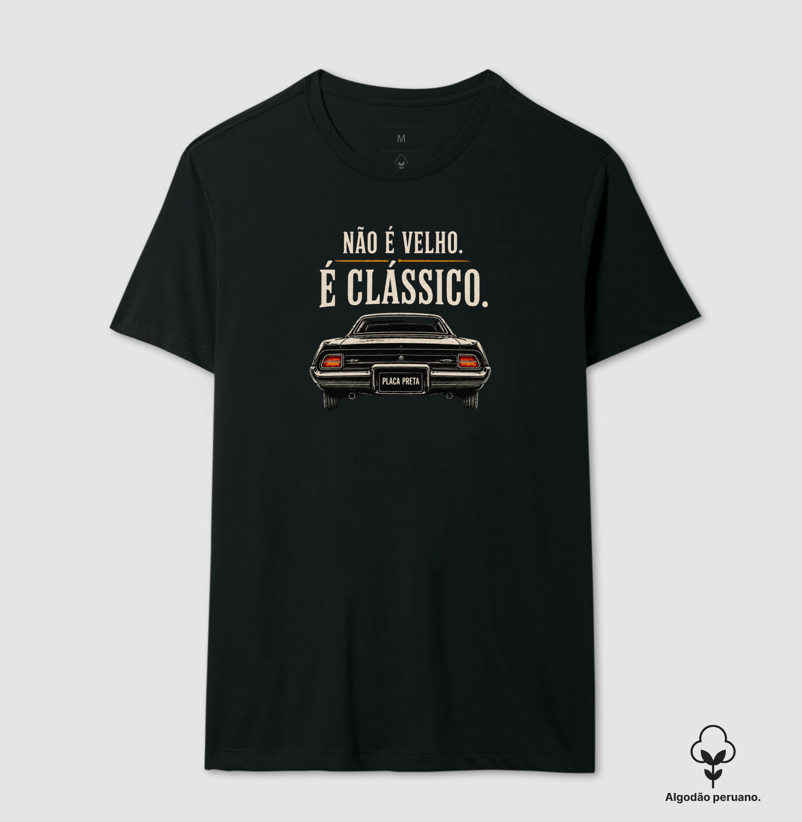 Não é velho, é clássico | Carro - Camiseta Algodão Peruano