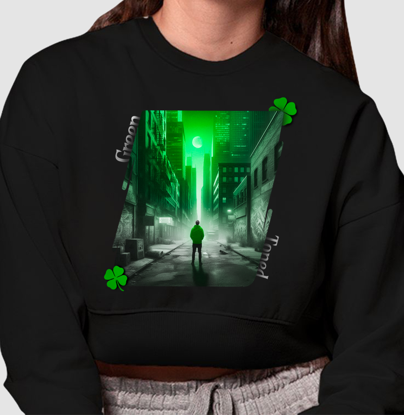 Moletom Cropped Futuro Verde