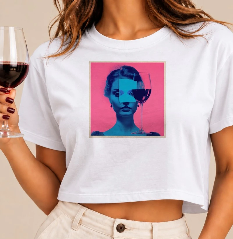 Camiseta Perspectiva em Vinho - Cropped