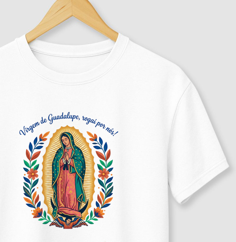 Camiseta Nossa Senhora de Guadalupe Rogai por nós
