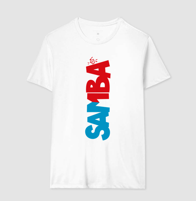 SAMBA AZUL E VERMELHO NA BRANCA