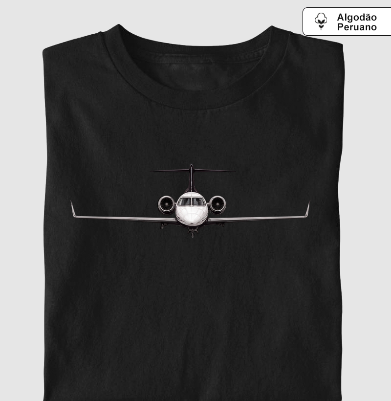 Learjet 31 - Silhouette - Camiseta Algodão Peruano