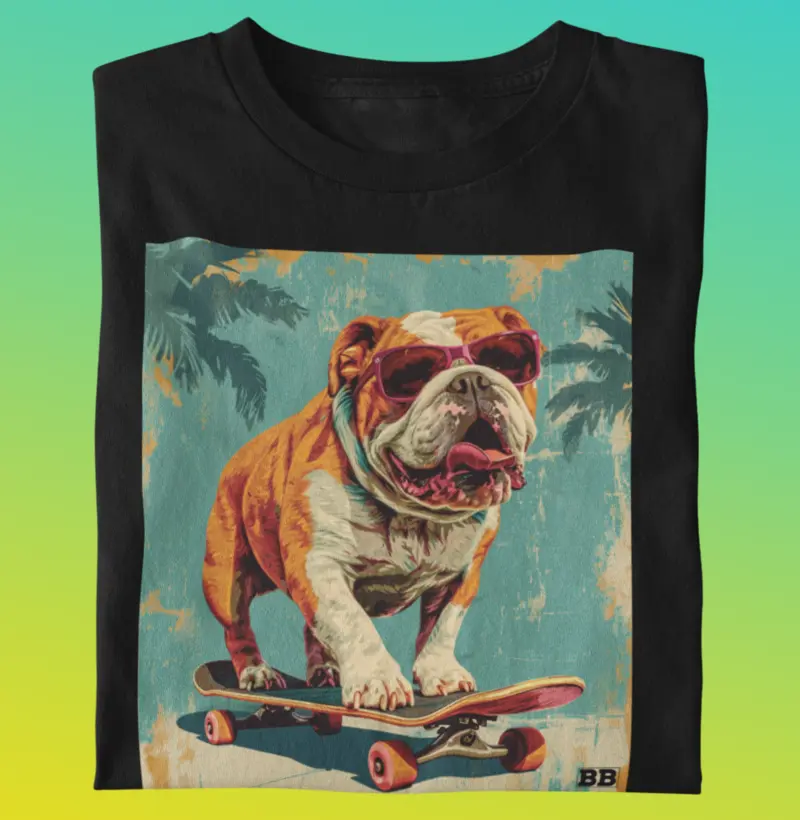 Camiseta Bulldog Ingles "Skate"