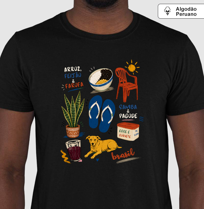 Arroz, feijão e farofa