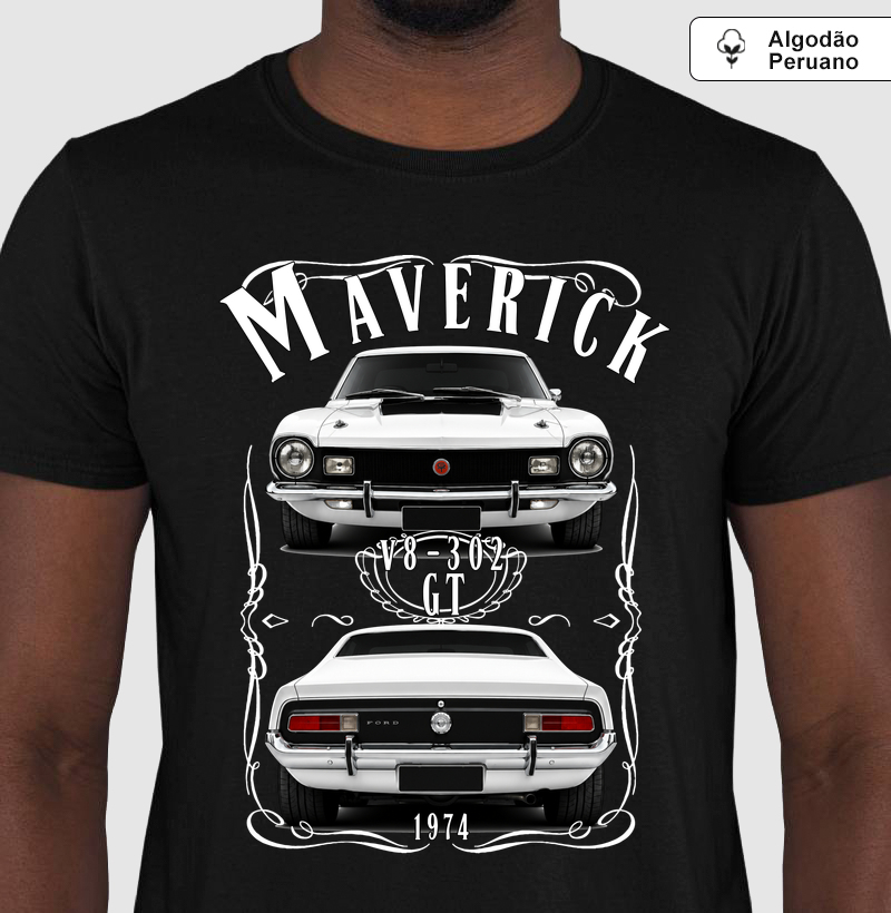 Camiseta em algodão peruano Maverick vintage