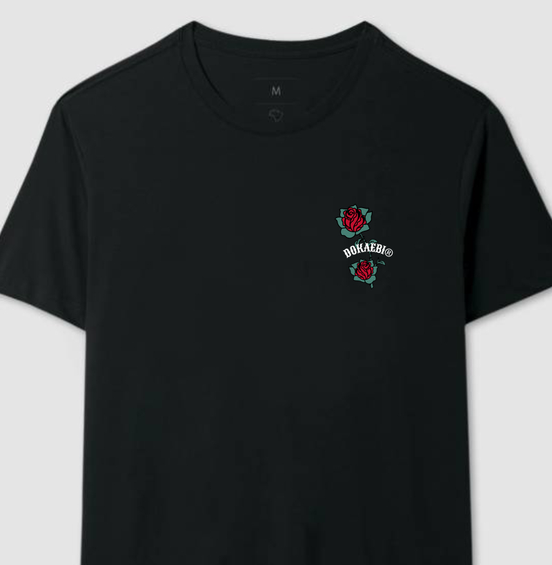 Camiseta Roses - Preta