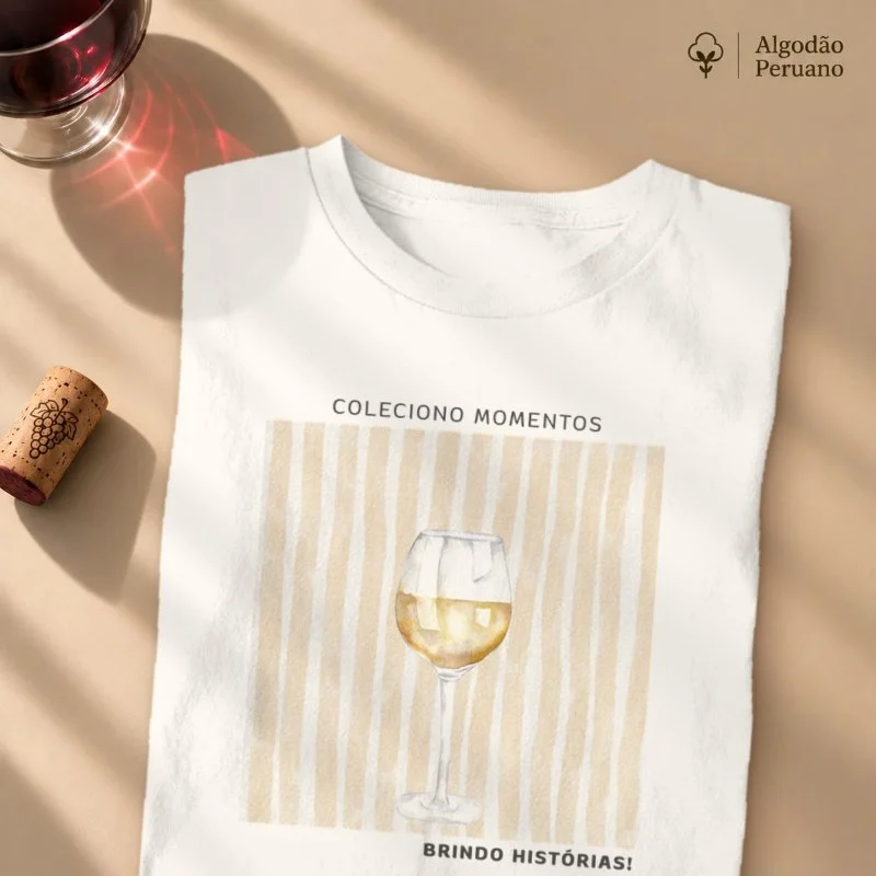 Camiseta Coleciono Momentos. Brindo Histórias