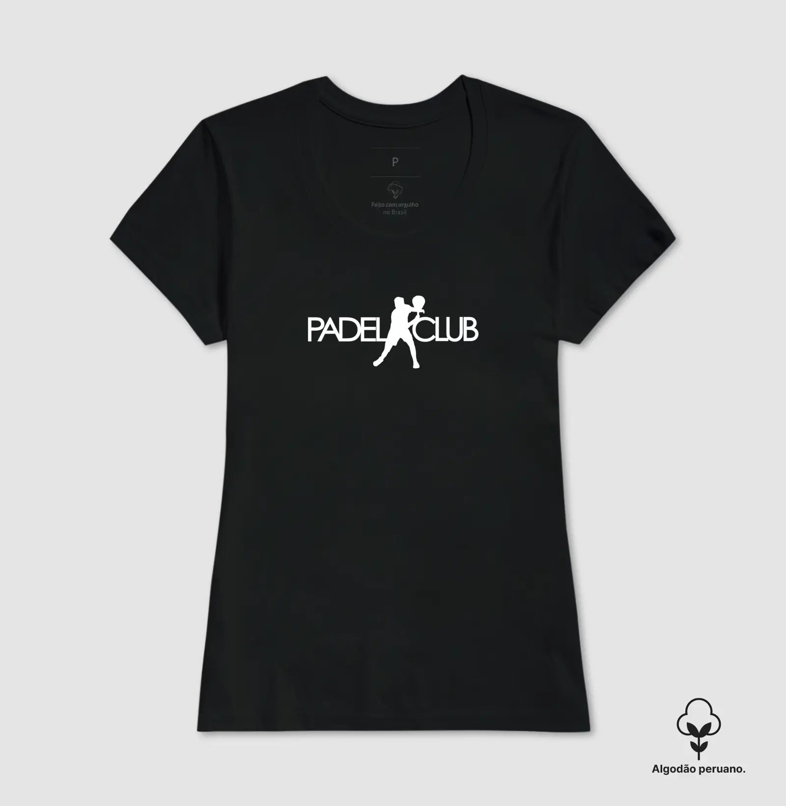 Camiseta Algodão Peruano Feminina Padel Club Logo Central